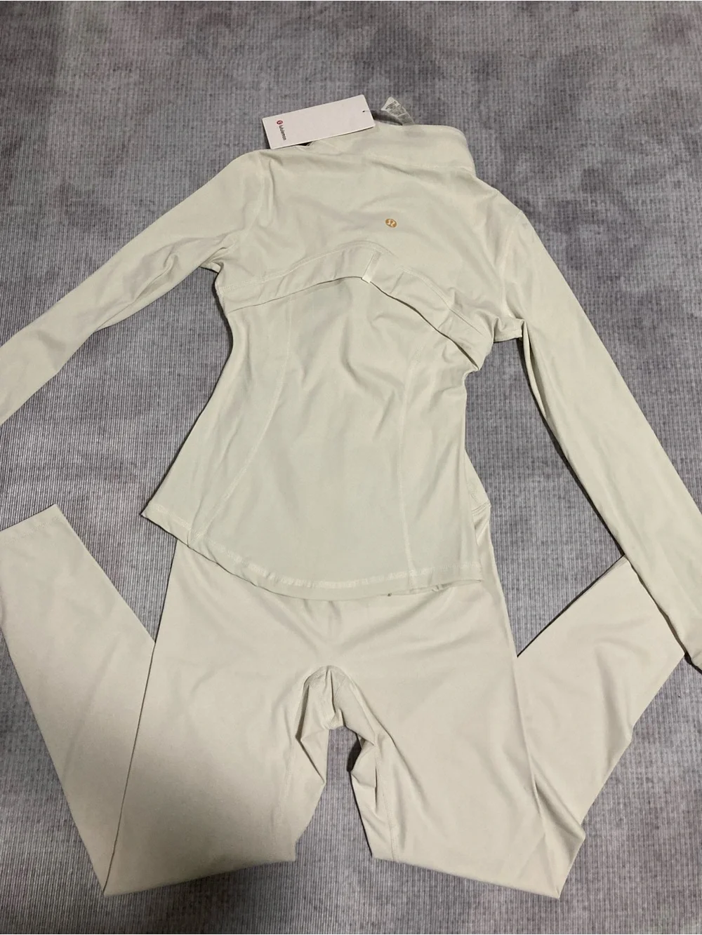 lululemon athletica Cream Zip Jacket & Leggings Set